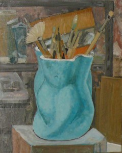 oil on canvas "dans l'atelier"