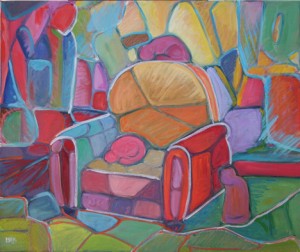 oil on canvas "les 3 chats"