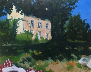 allongee dans le jardin