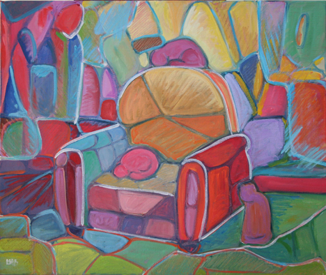 oil on canvas "les 3 chats"