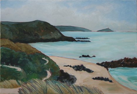 oil on canvas "les grèves à marée basse"