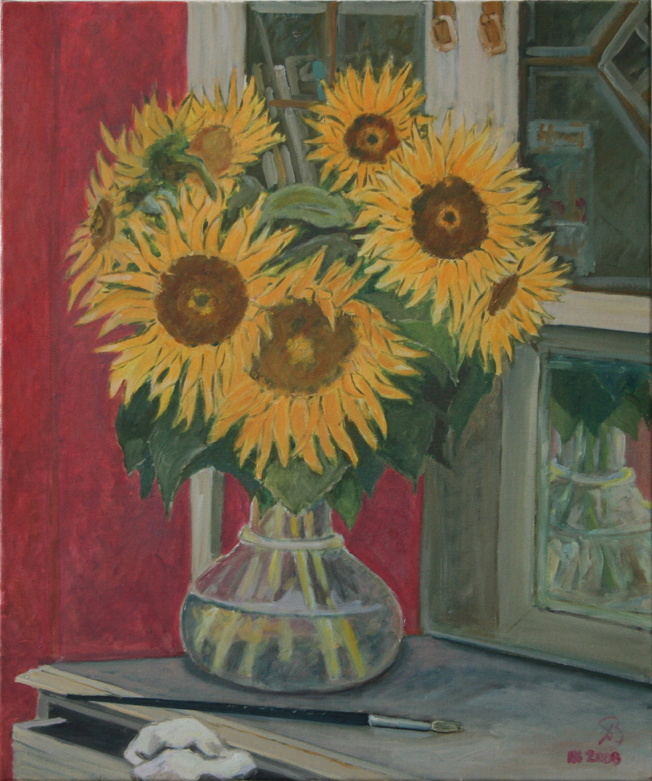 oil on canvas "les tournesols"