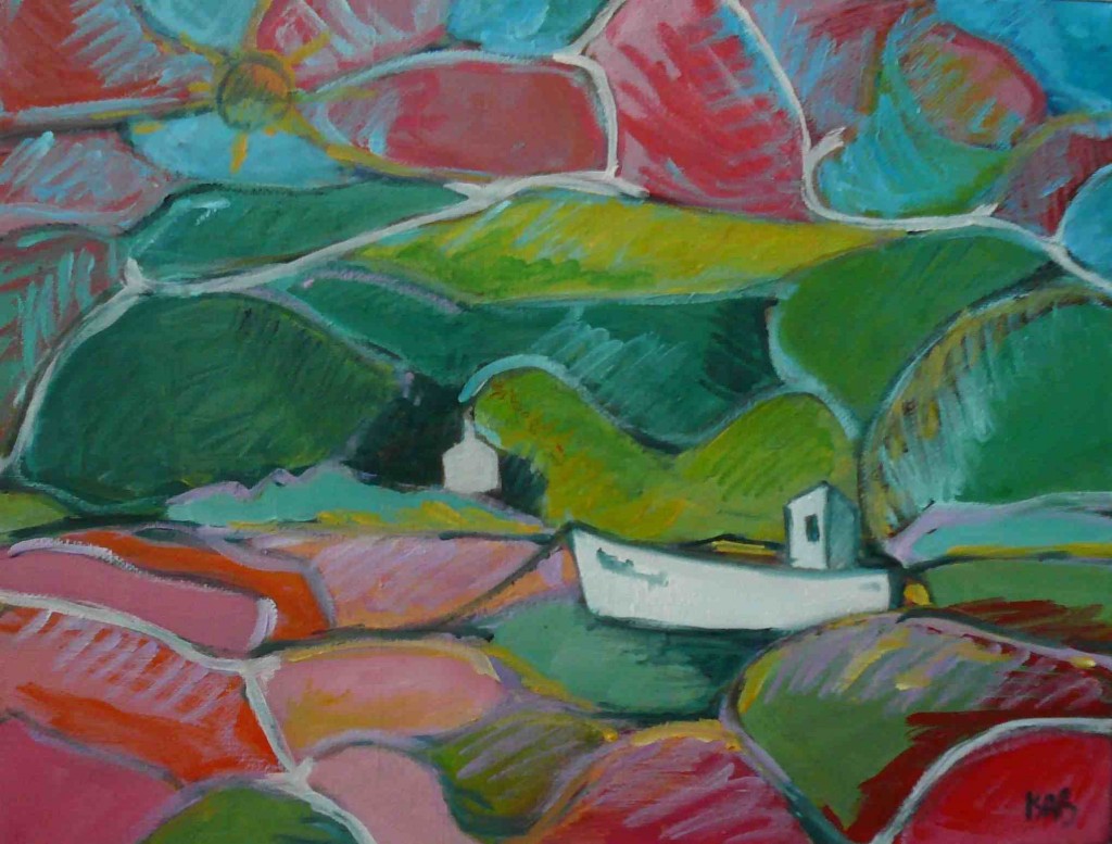 oil on canvas "échoué à port à la duc"