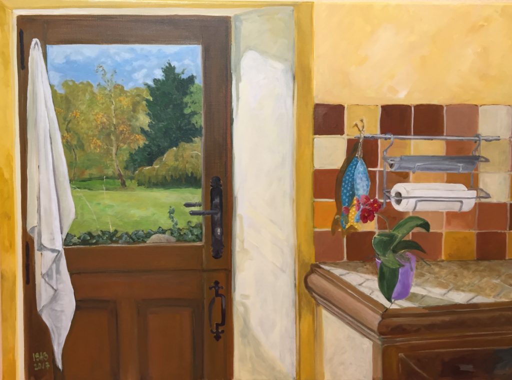 intérieur à l'orchidée rouge