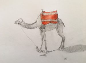 dessiner, esquisser, crayonner, croquer, tracer, ébaucher, souligner, peindre, gribouiller, griffonner un chameau